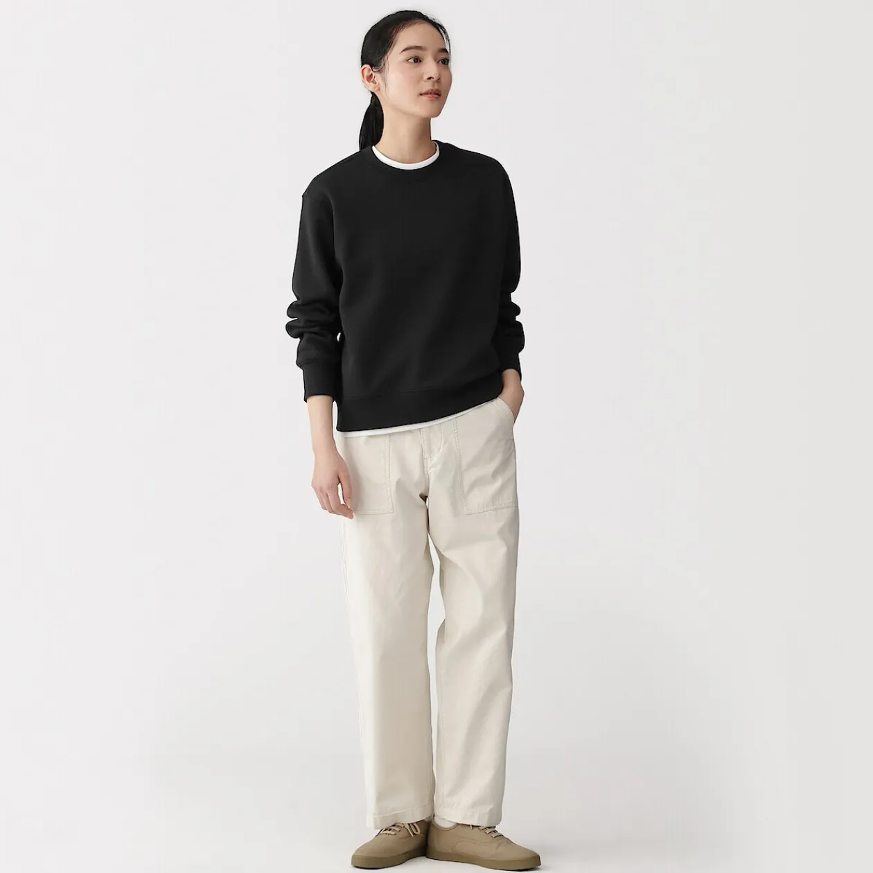 Pulls Et Cardigans|Hoodies Et Sweatshirts^Muji Sweat-shirt en coton mélangé pour femme