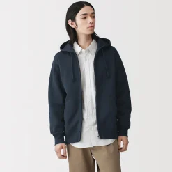 Pulls Et Cardigans|Hoodies Et Sweatshirts^Muji Sweatshirt zippé en coton mélangé à capuche homme