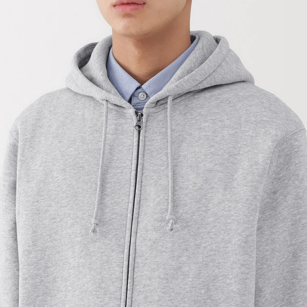 Pulls Et Cardigans|Hoodies Et Sweatshirts^Muji Sweatshirt zippé en coton mélangé à capuche homme
