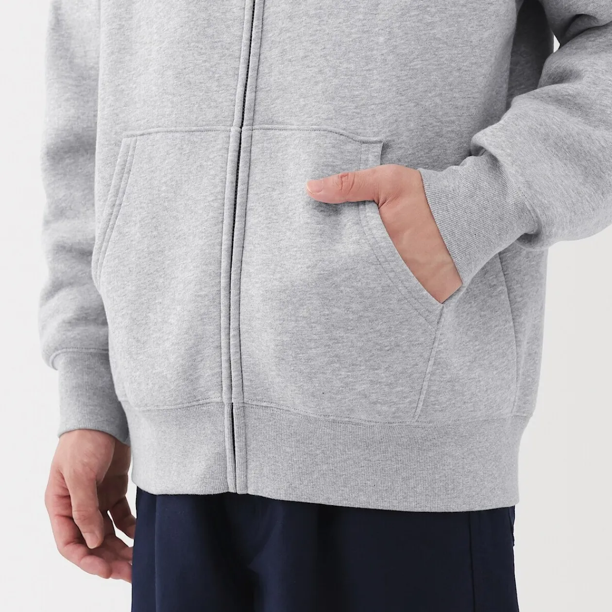 Pulls Et Cardigans|Hoodies Et Sweatshirts^Muji Sweatshirt zippé en coton mélangé à capuche homme