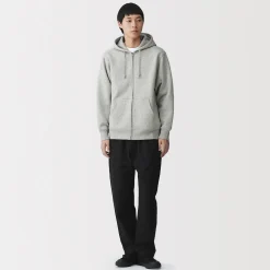 Pulls Et Cardigans|Hoodies Et Sweatshirts^Muji Sweatshirt zippé en coton mélangé à capuche homme