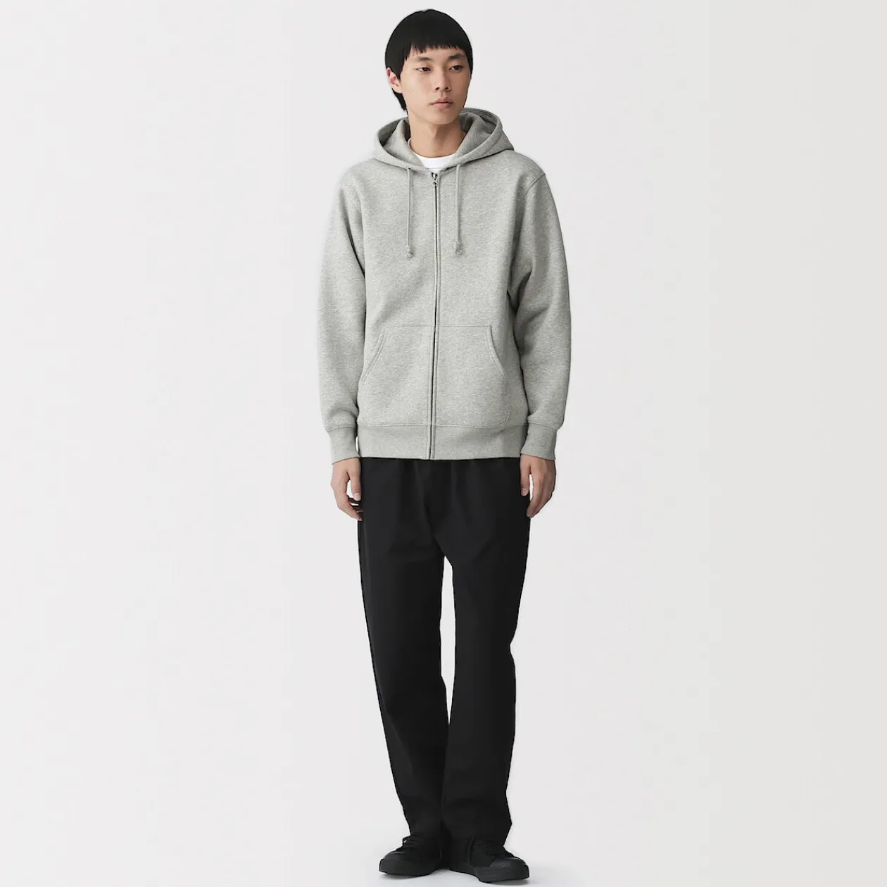 Pulls Et Cardigans|Hoodies Et Sweatshirts^Muji Sweatshirt zippé en coton mélangé à capuche homme