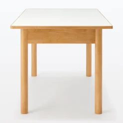 Tables^Muji Table en hévéa avec plateau mélaminé rectangulaire ‐ L