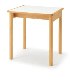 Tables^Muji Table en hévéa avec plateau mélaminé carrée ‐ S