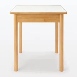 Tables^Muji Table en hévéa avec plateau mélaminé carrée ‐ S