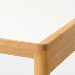 Tables^Muji Table en hévéa avec plateau mélaminé carrée ‐ S