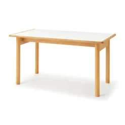 Tables^Muji Table en hévéa avec plateau mélaminé rectangulaire ‐ M