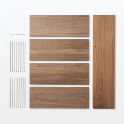 Étagères Modulables En Bois^Muji Étagère additionnelle large en noyer ‐ 3 niveaux (Dont Eco‐part. 1,80 €)