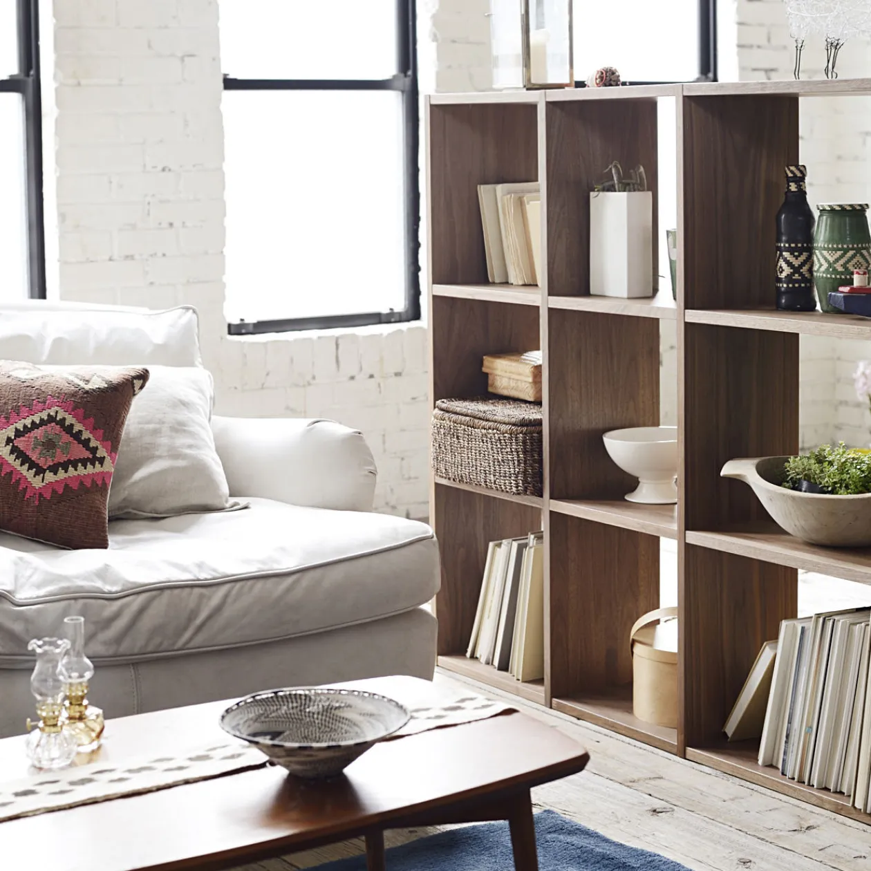 Étagères Modulables En Bois^Muji Étagère additionnelle large en noyer ‐ 3 niveaux (Dont Eco‐part. 1,80 €)