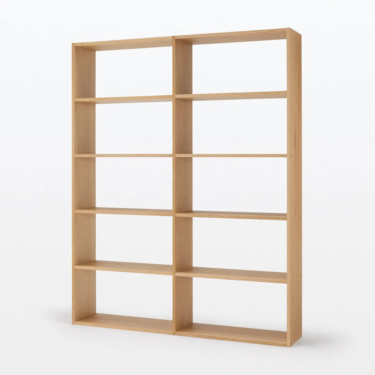 Étagères Modulables En Bois^Muji Étagère additionnelle large en chêne ‐ 5 niveaux (Dont Eco‐part. 2,80 €)