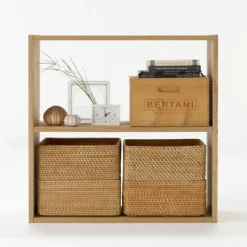 Étagères Modulables En Bois^Muji Étagère additionnelle large en chêne ‐ 2 niveaux (Dont Eco‐part. 1,80 €)