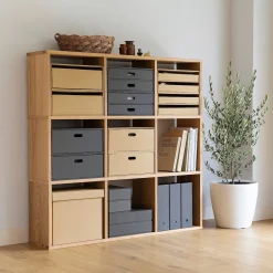 Étagères Modulables En Bois^Muji Étagère additionnelle étroite en chêne ‐ 3 niveaux (Dont Eco‐part. 0,82 €)