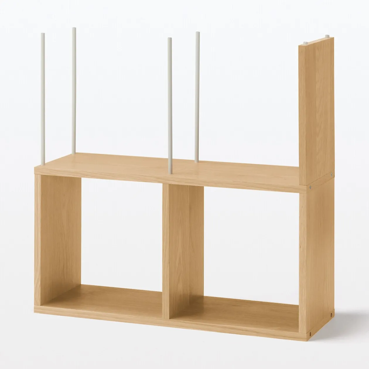 Étagères Modulables En Bois^Muji Étagère additionnelle étroite en chêne ‐ 2 niveaux (Dont Eco‐part. 0,82 €)