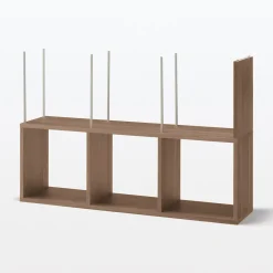 Étagères Modulables En Bois^Muji Étagère additionnelle étroite en noyer ‐ 3 niveaux (Dont Eco‐part. 1,80 €)