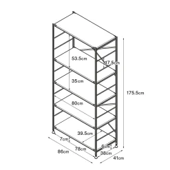 Étagères En Pin Et En Acier^Muji Étagère en acier gris clair - Large, grande