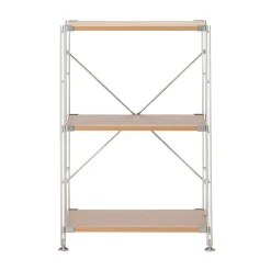 Étagères En Pin Et En Acier^Muji Étagère en acier inoxydable plaquée chêne étroite ‐ 3 niveaux (Dont Eco‐part. 1,80 €)