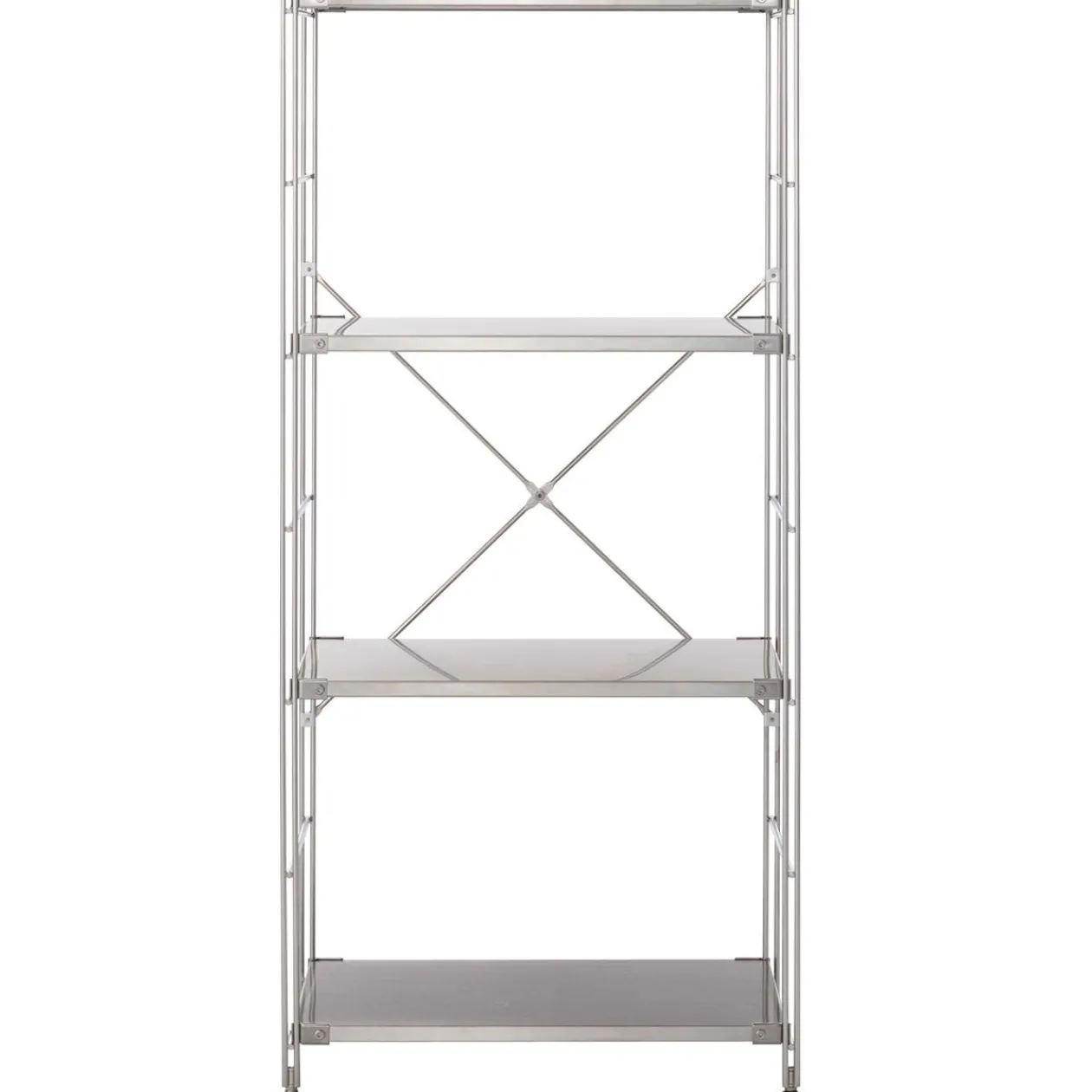 Étagères En Pin Et En Acier^Muji Étagère en acier inoxydable étroite ‐ 4 niveaux (Dont Eco‐part. 0,82 €)