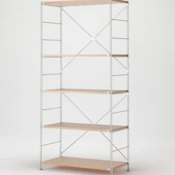 Étagères En Pin Et En Acier^Muji Étagère en acier inoxydable plaqué chêne (Dont Eco‐part. 3,90 €) 8061