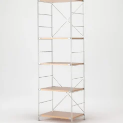 Étagères En Pin Et En Acier^Muji Étagère en acier inoxydable plaqué Chêne ‐ Étroite ‐ Grande 8791