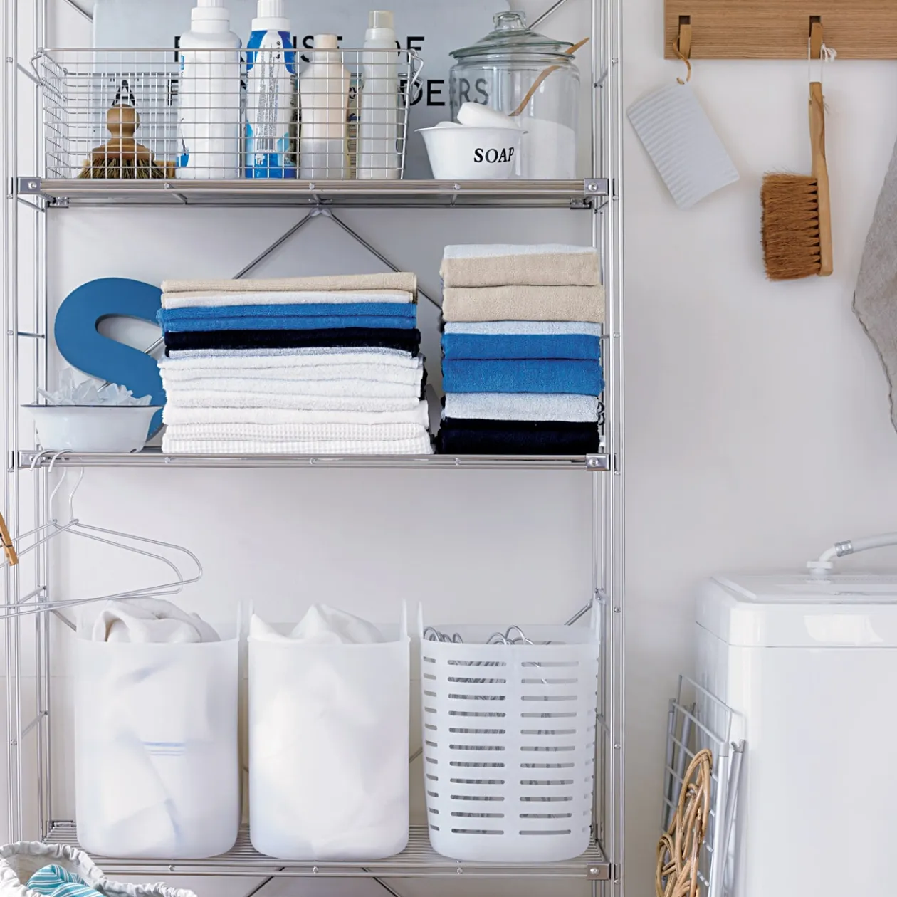 Étagères En Pin Et En Acier^Muji Étagère en acier inoxydable ‐ Large ‐ Grande (Dont Eco‐part. 1,80 €)