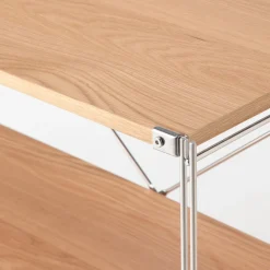 Étagères En Pin Et En Acier^Muji Étagère en acier inoxydable plaquée chêne large ‐ 4 niveaux (Dont Eco part. 2,80 €)