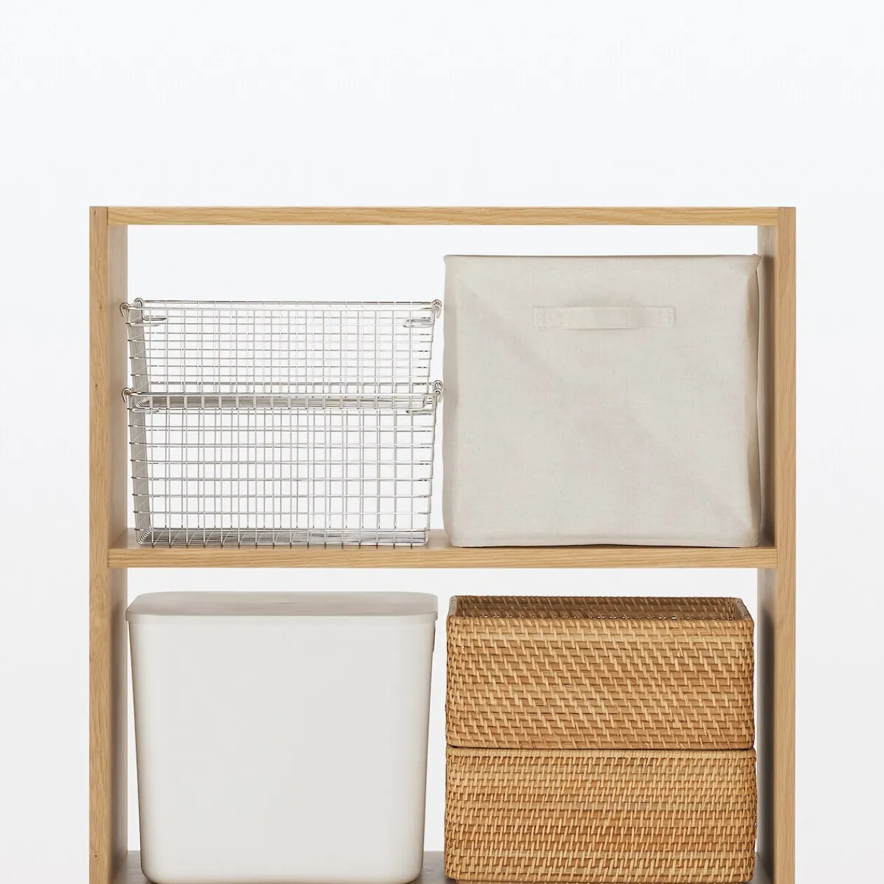 Étagères Modulables En Bois^Muji Étagère large en chêne ‐ 2 niveaux (Dont Eco‐part. 1,80€)