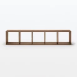 Étagères Modulables En Bois^Muji Étagère étroite en noyer ‐ 5 niveaux (Dont Eco‐part. 2,80 €)