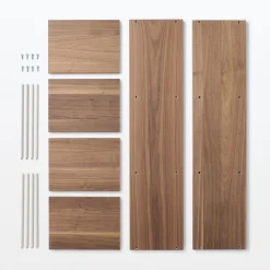 Étagères Modulables En Bois^Muji Étagère étroite en noyer ‐ 3 niveaux (Dont Eco‐part. 1,80 €)