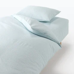 Draps De Lit^Muji Taie d'oreiller en coton Seersucker 65 x 65 cm