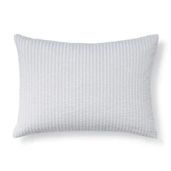 Draps De Lit^Muji Taie d'oreiller en coton Seersucker 65 x 65 cm