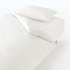 Draps De Lit^Muji Taie d'oreiller en coton Seersucker 65 x 65 cm