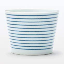 Vaisselle^Muji Tasse à saké en porcelaine Hasami - Motif rayures