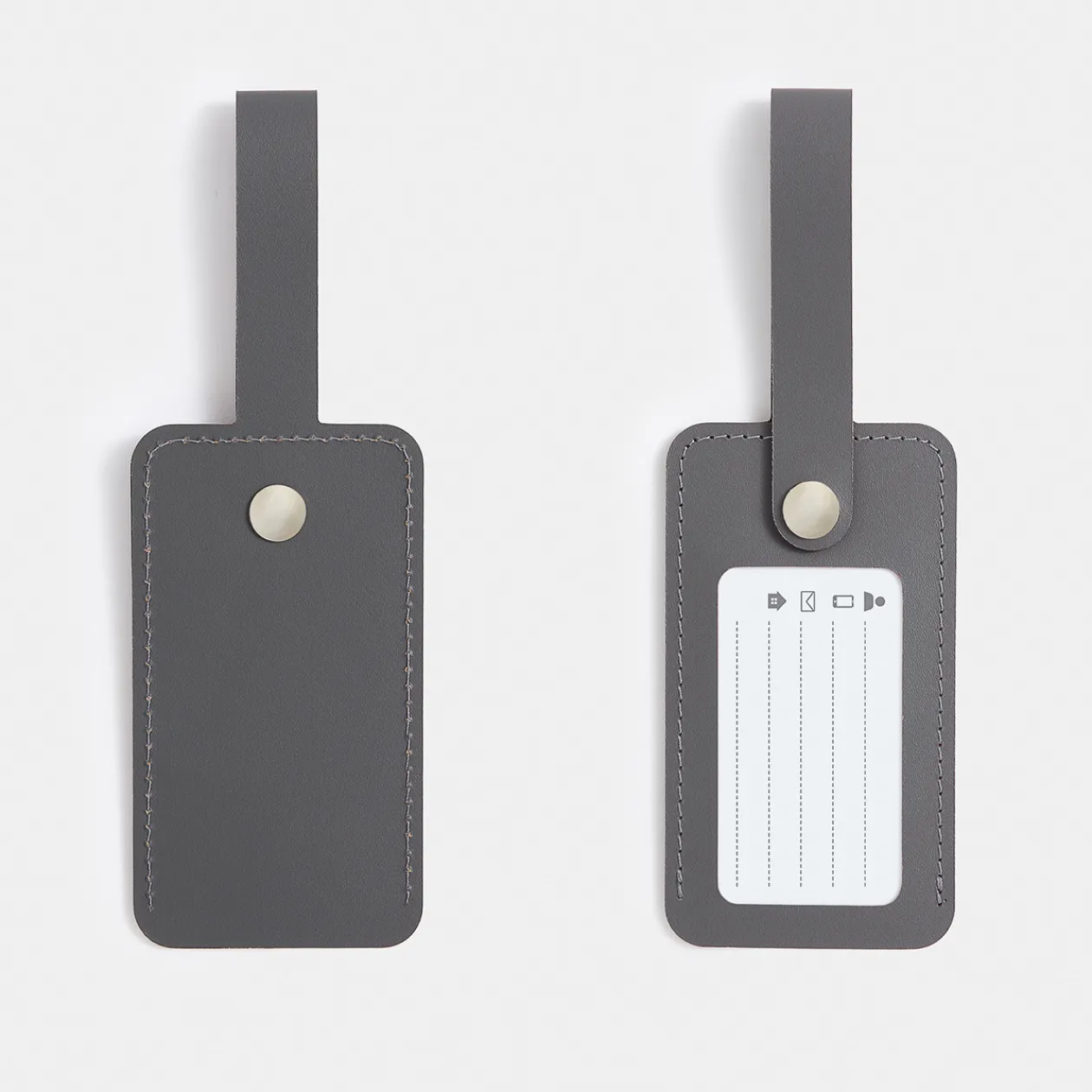 Accessoires De Voyage^Muji Étiquette de bagage en cuir recyclé - Grafite