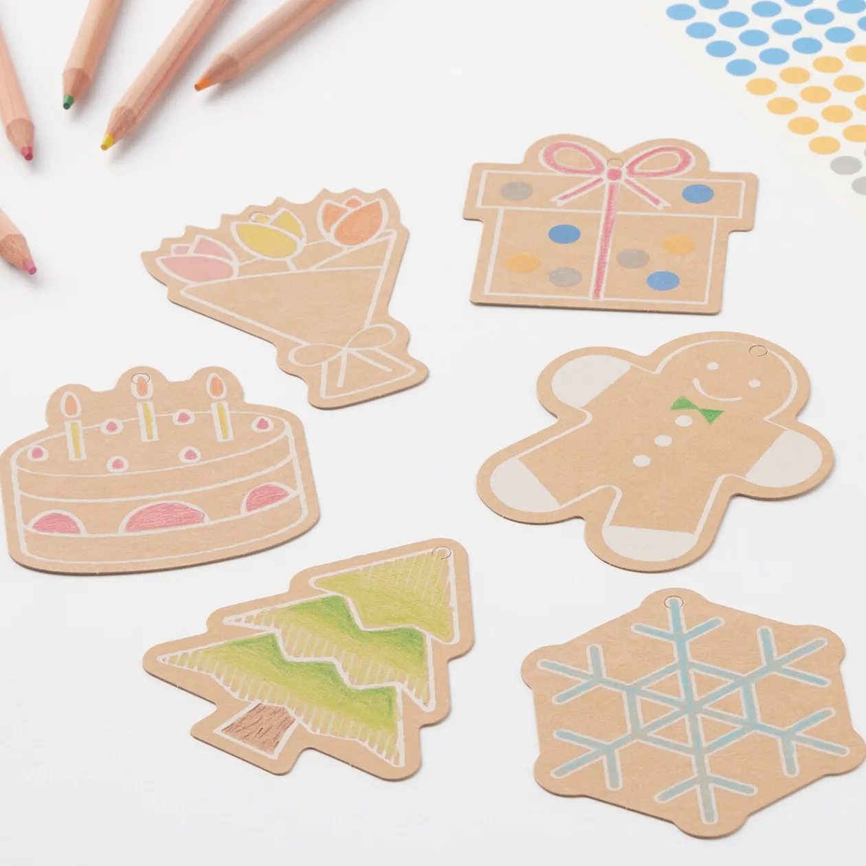 Emballages Cadeaux^Muji Étiquettes cadeaux - Gâteau, lot de 3