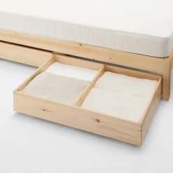Lits^Muji Tiroir de lit en pin avec séparateur