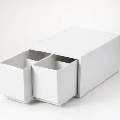 Petits Rangements En Polypropylène|Boîtes Et Rangement De Bureau^Muji Tiroir en PP A4 gris blanc 2 compartiments L26 XP37X H17.5cm