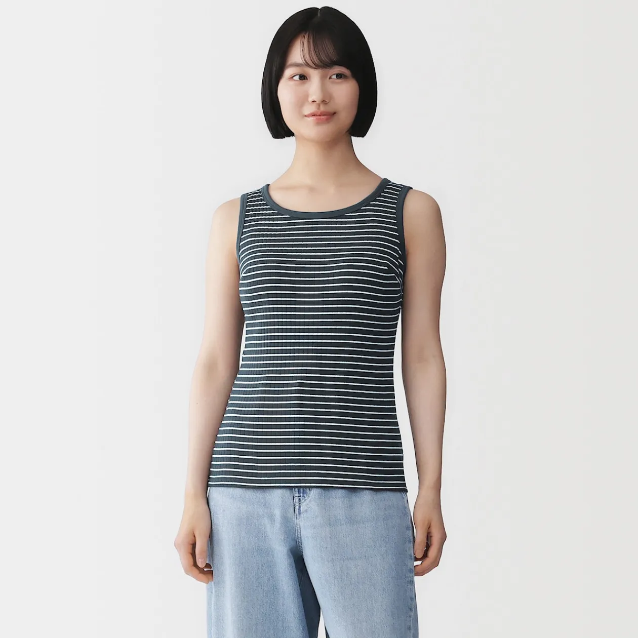 Hauts Et T‐Shirts|Sous‐Vêtements^Muji Top brassière court côtelé en coton pour femme
