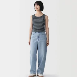 Hauts Et T‐Shirts|Sous‐Vêtements^Muji Top brassière court côtelé en coton pour femme