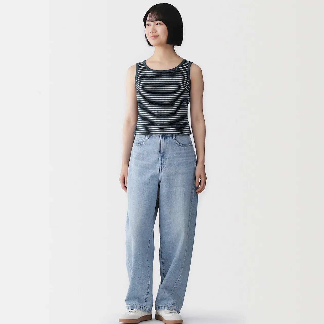 Hauts Et T‐Shirts|Sous‐Vêtements^Muji Top brassière court côtelé en coton pour femme