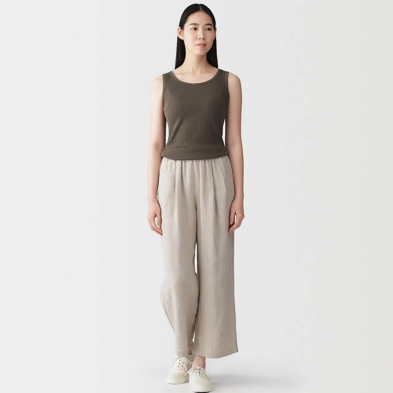 Hauts Et T‐Shirts|Sous‐Vêtements^Muji Top brassière court côtelé en coton pour femme