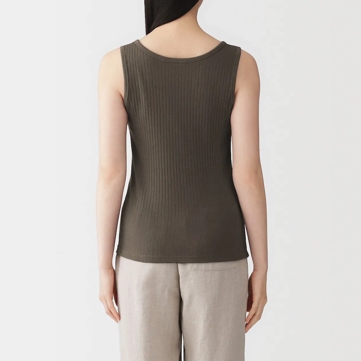 Hauts Et T‐Shirts|Sous‐Vêtements^Muji Top brassière court côtelé en coton pour femme