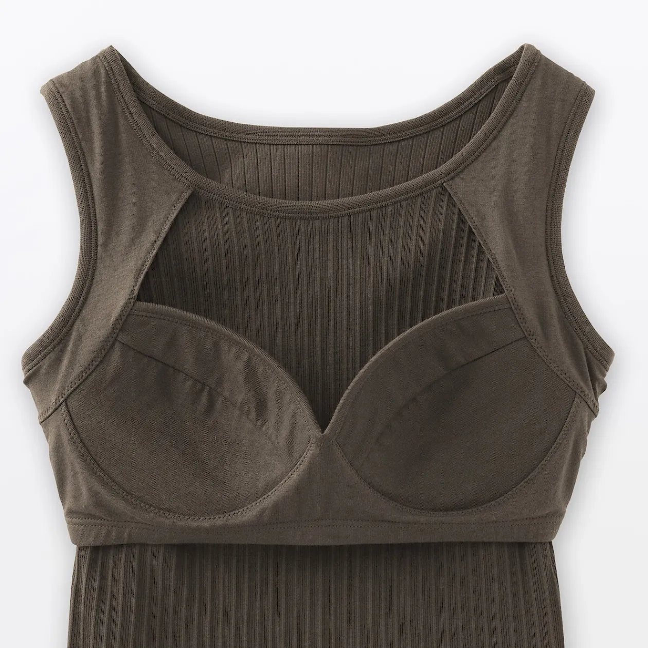 Hauts Et T‐Shirts|Sous‐Vêtements^Muji Top brassière court côtelé en coton pour femme