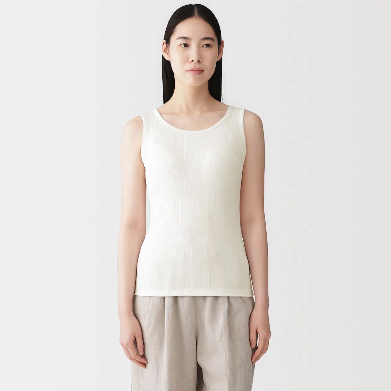 Hauts Et T‐Shirts|Sous‐Vêtements^Muji Top brassière court côtelé en coton pour femme