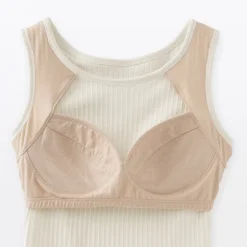 Hauts Et T‐Shirts|Sous‐Vêtements^Muji Top brassière court côtelé en coton pour femme