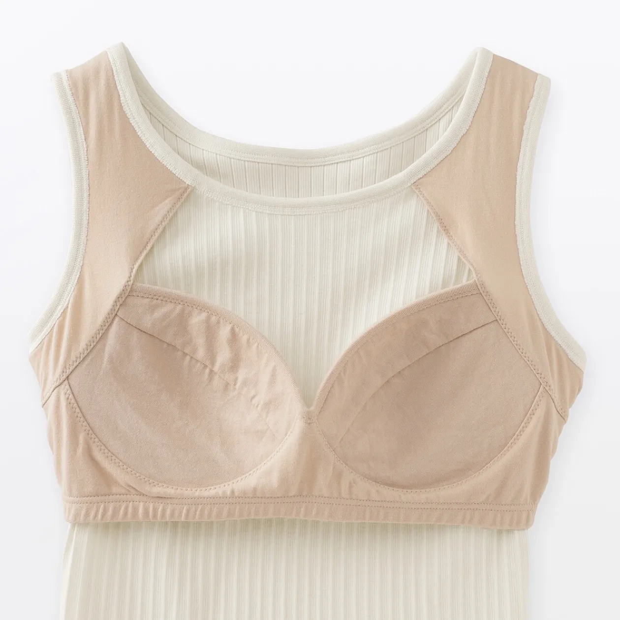Hauts Et T‐Shirts|Sous‐Vêtements^Muji Top brassière court côtelé en coton pour femme