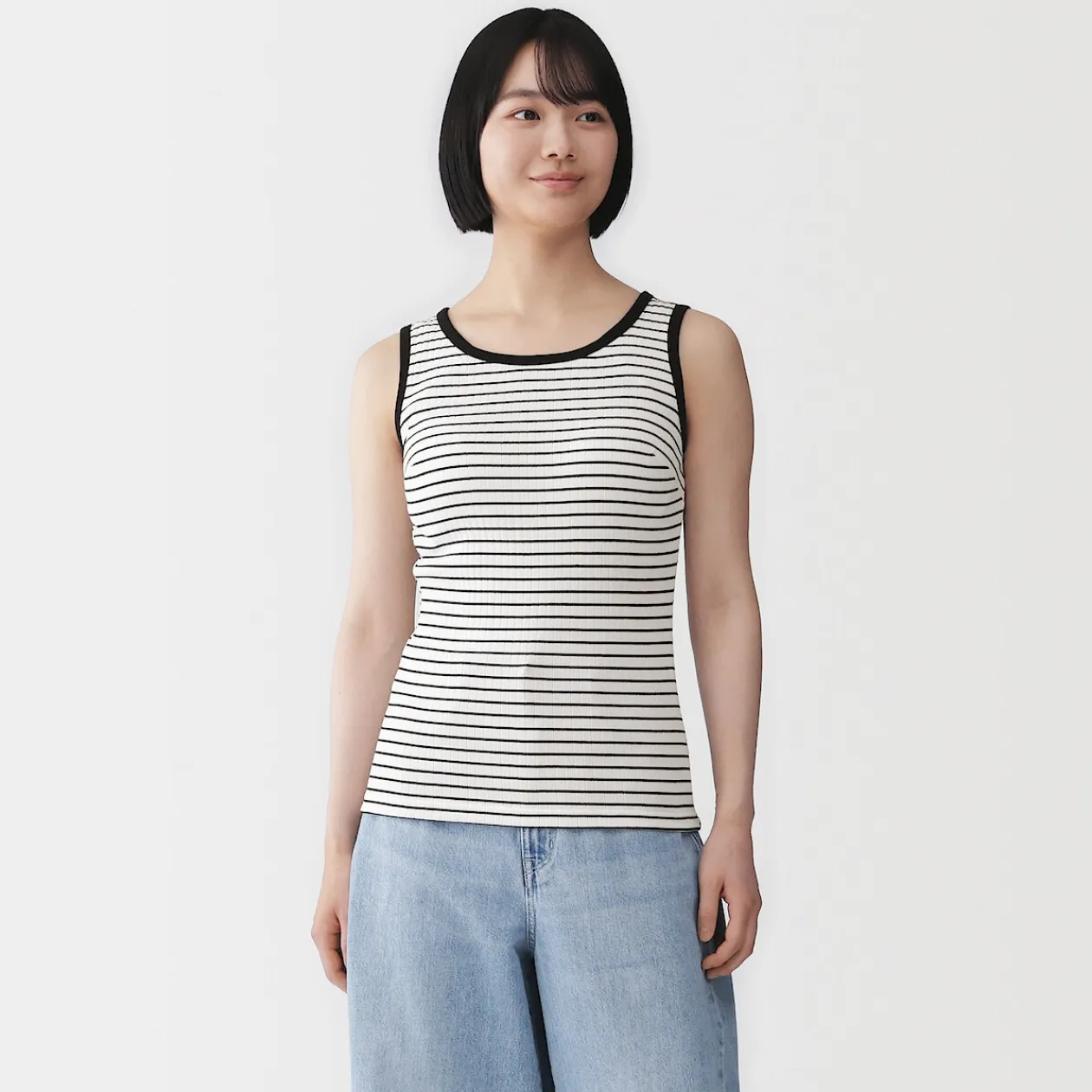 Hauts Et T‐Shirts|Sous‐Vêtements^Muji Top brassière court côtelé en coton pour femme