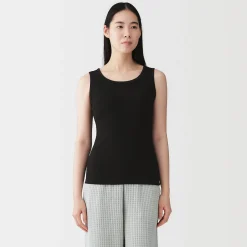 Hauts Et T‐Shirts|Sous‐Vêtements^Muji Top brassière court côtelé en coton pour femme