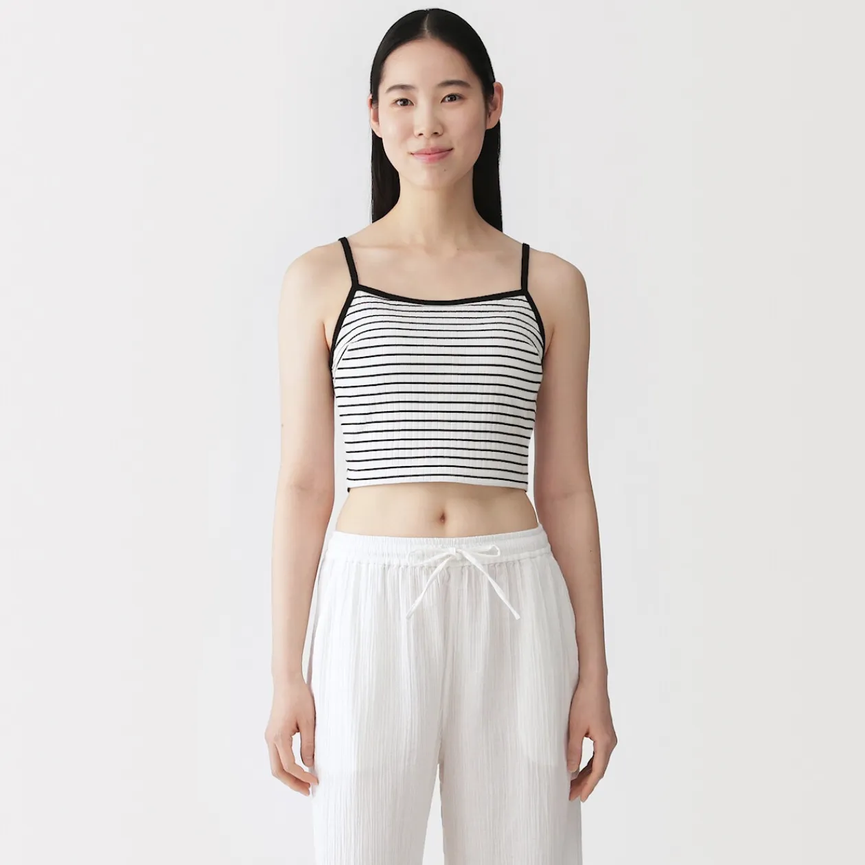 Hauts Et T‐Shirts|Sous‐Vêtements^Muji Top brassière court côtelé en coton pour femme