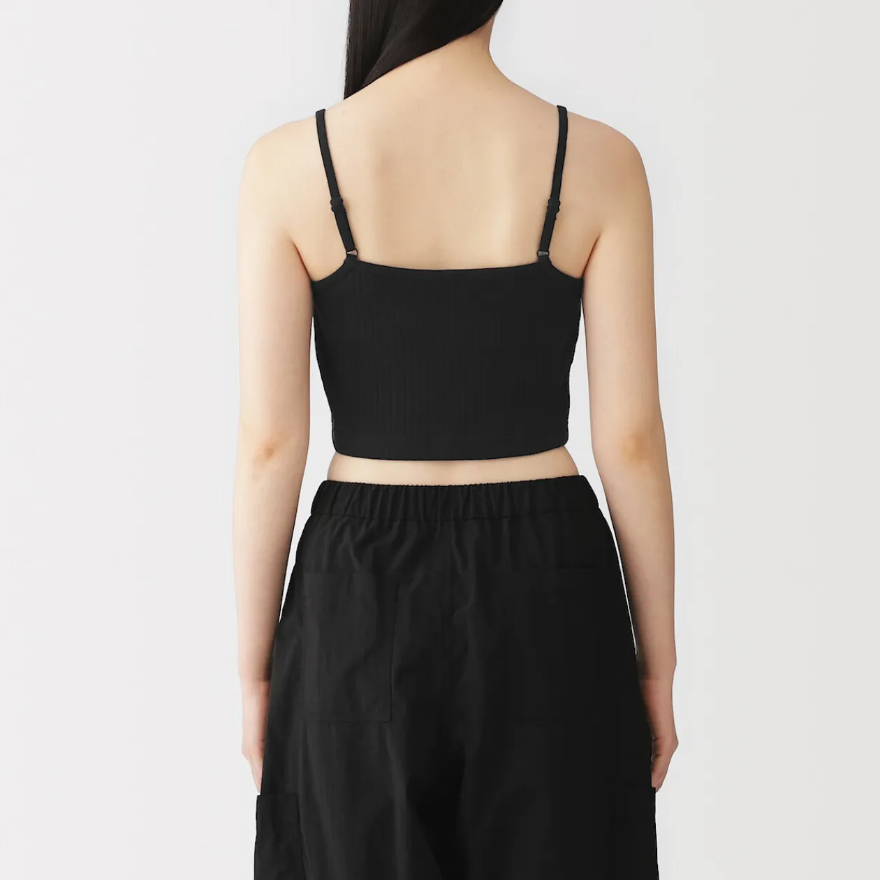 Hauts Et T‐Shirts|Sous‐Vêtements^Muji Top brassière court côtelé en coton pour femme