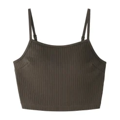 Hauts Et T‐Shirts|Sous‐Vêtements^Muji Top brassière court côtelé en coton pour femme